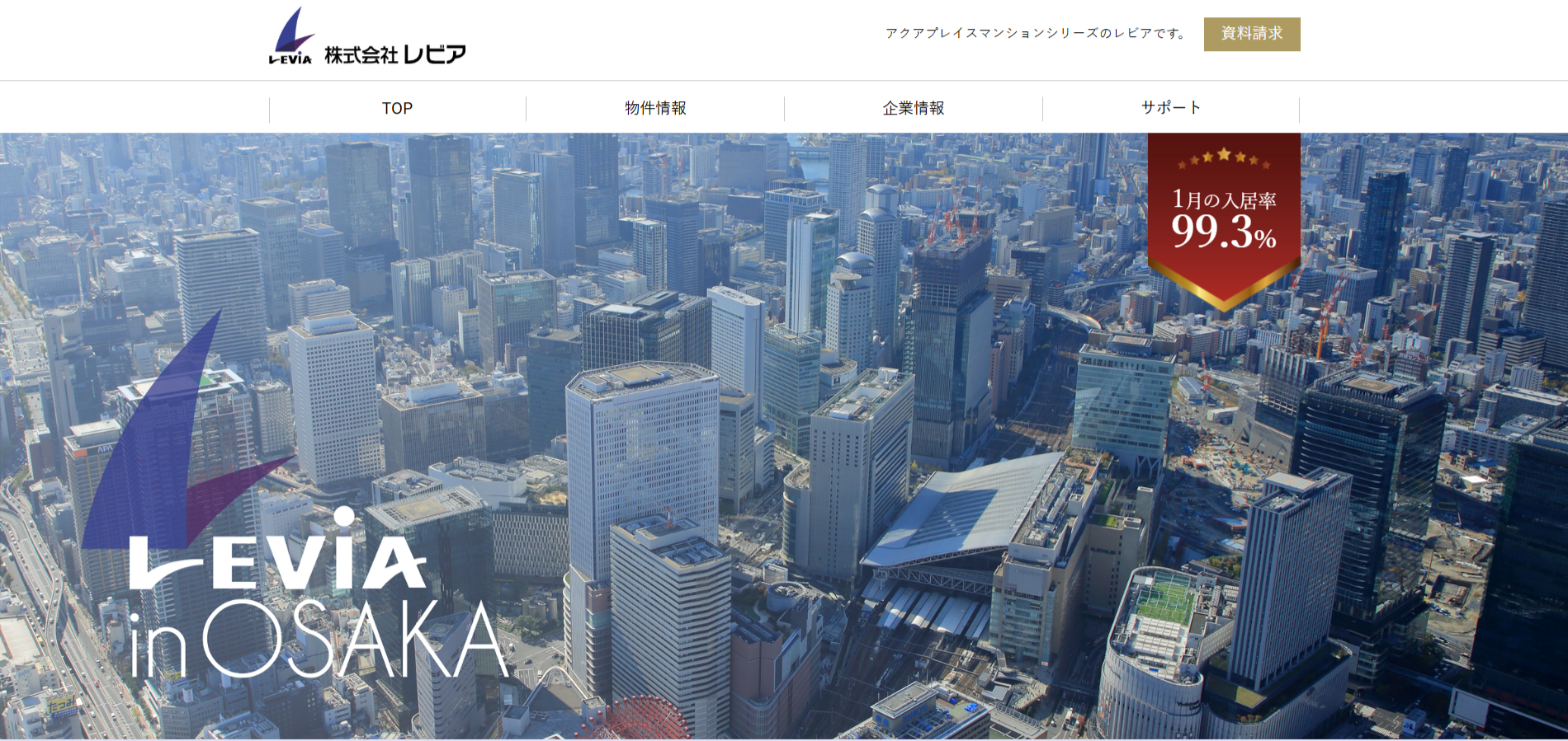 レビアの公式HPキャプチャ